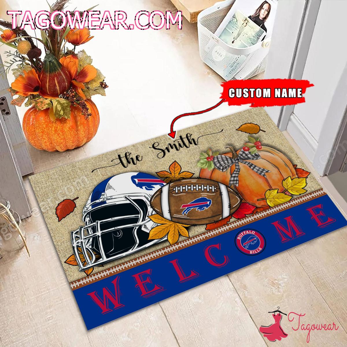Buffalo Bills Fall Welcome Personalized Doormat a