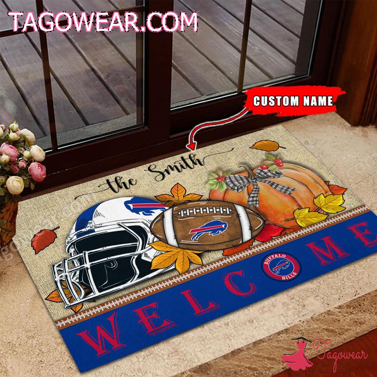 Buffalo Bills Fall Welcome Personalized Doormat