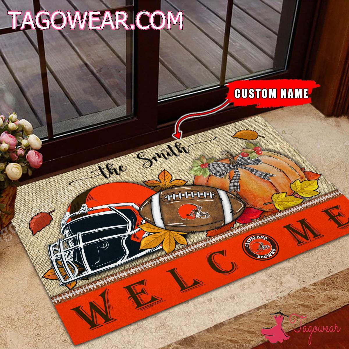 Cleveland Browns Fall Welcome Personalized Doormat
