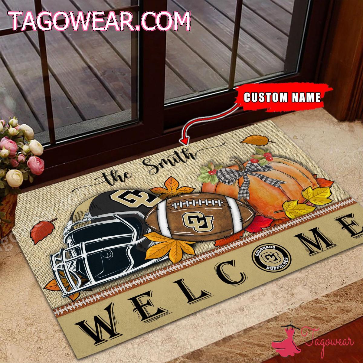 Colorado Buffaloes Fall Welcome Personalized Doormat