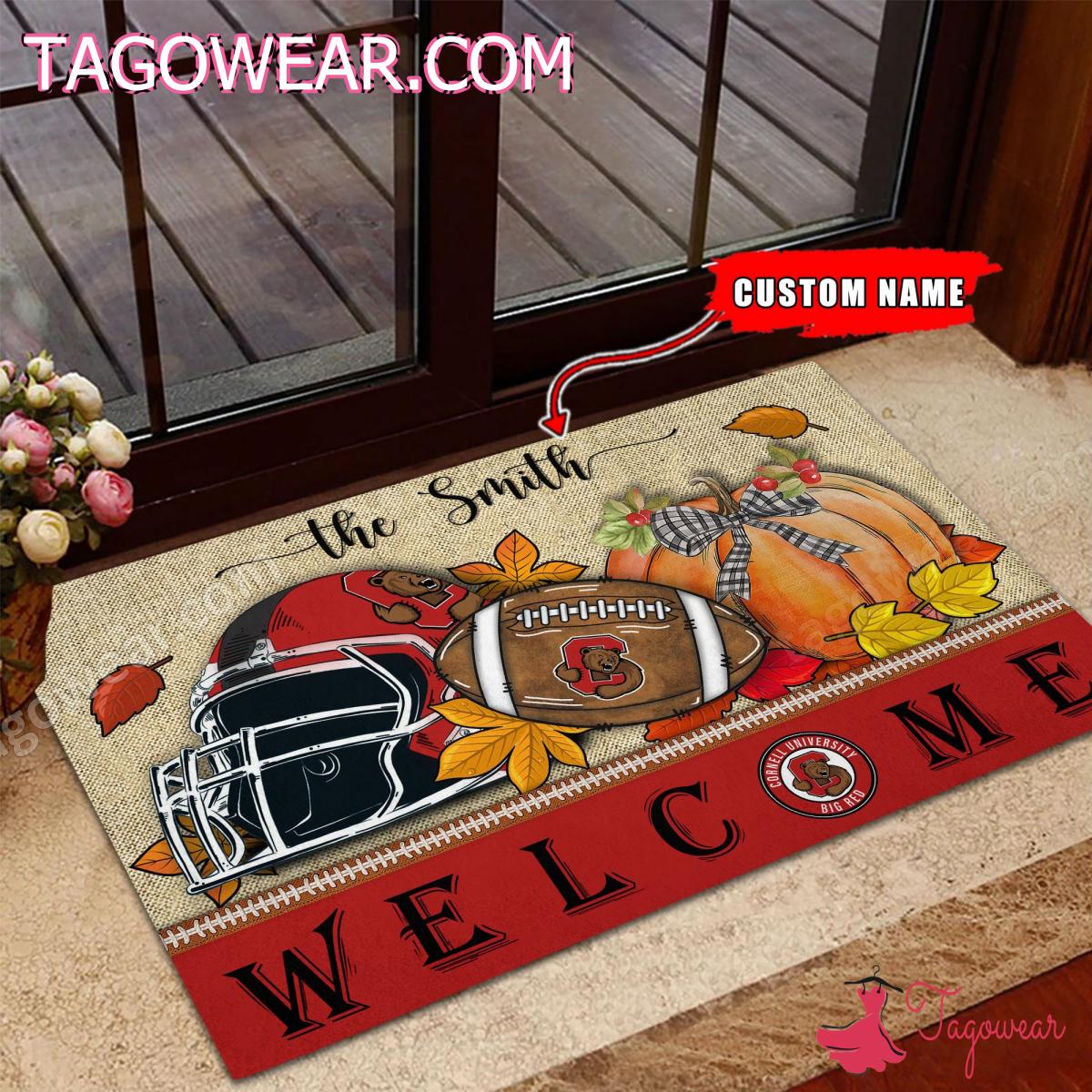 Cornell Big Red Fall Welcome Personalized Doormat