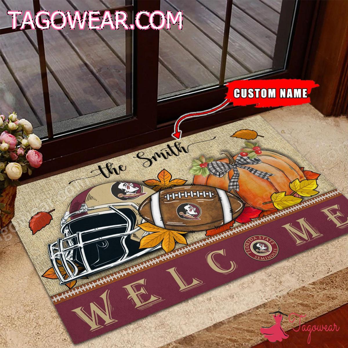 Florida State Seminoles Fall Welcome Personalized Doormat