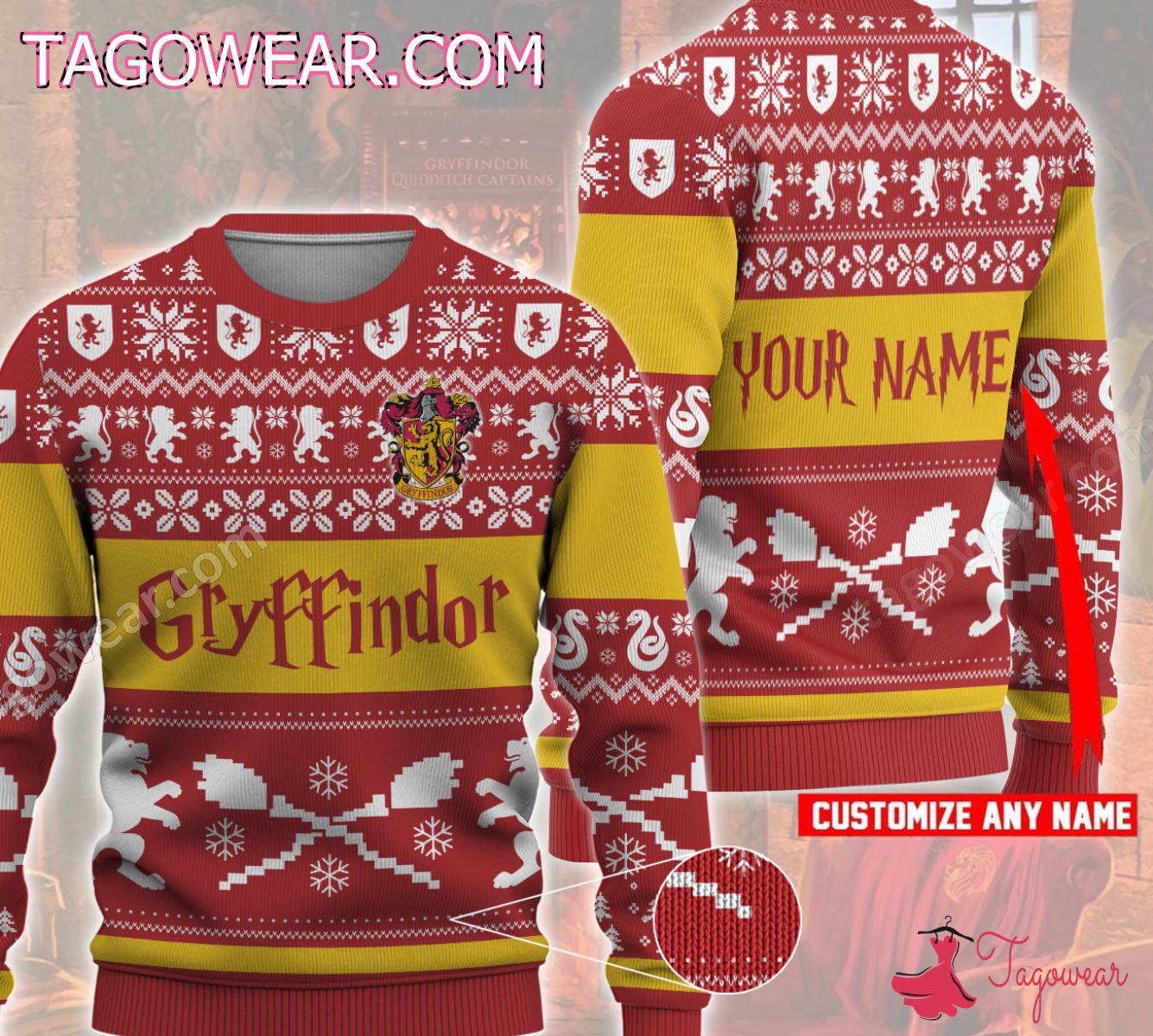 Gryffindor Harry Potter Personalized Ugly Christmas Sweater