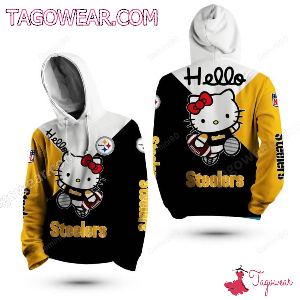 Hello Kitty Pittsburgh Steelers NFL T-shirt, Hoodie - Tagowear