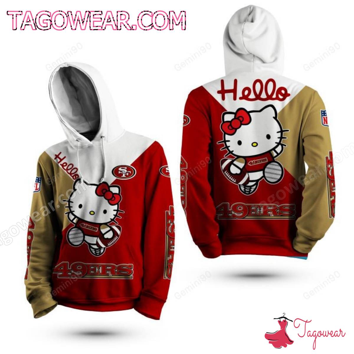 Hello Kitty San Francisco 49ers NFL T-shirt, Hoodie - Tagowear