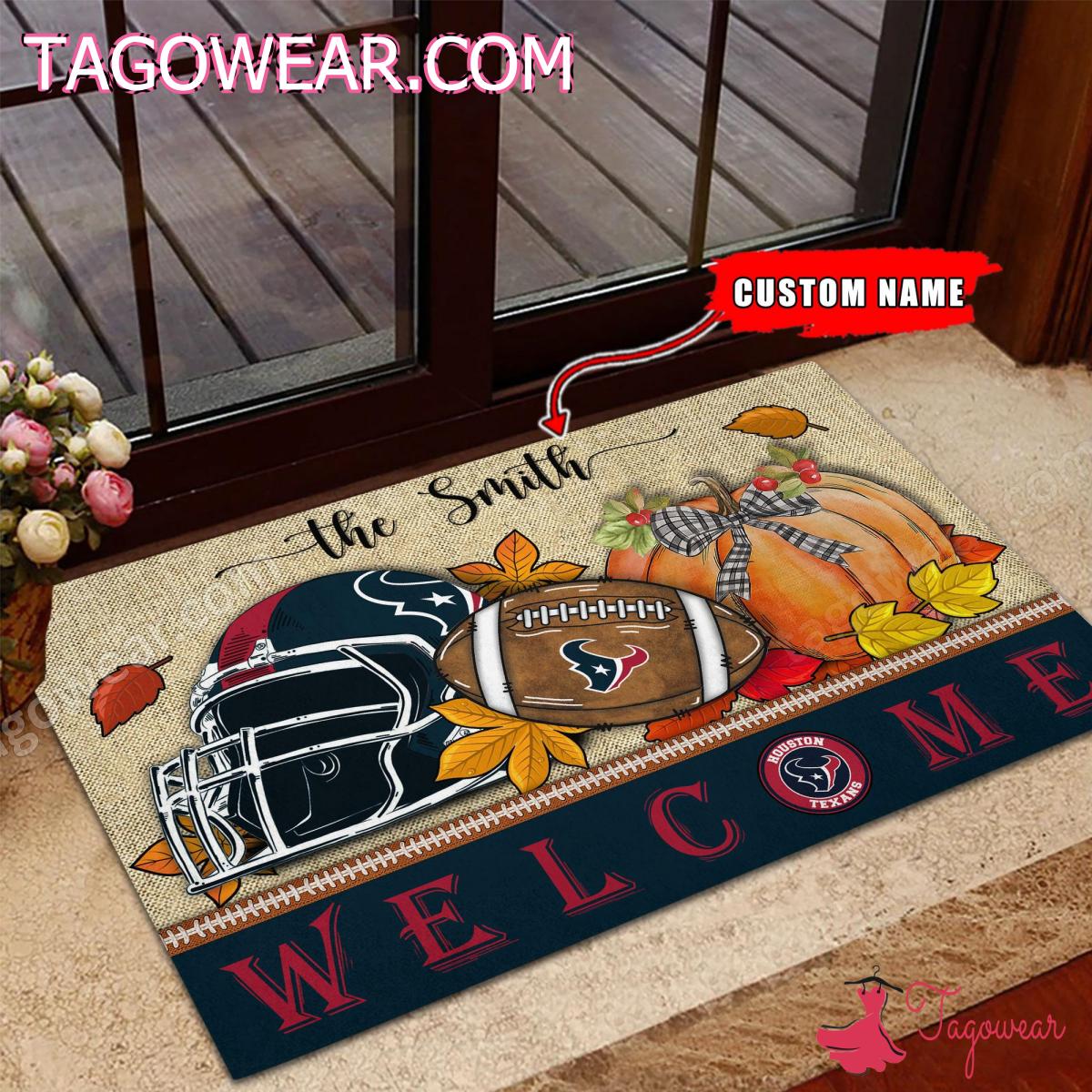 Houston Texans Fall Welcome Personalized Doormat