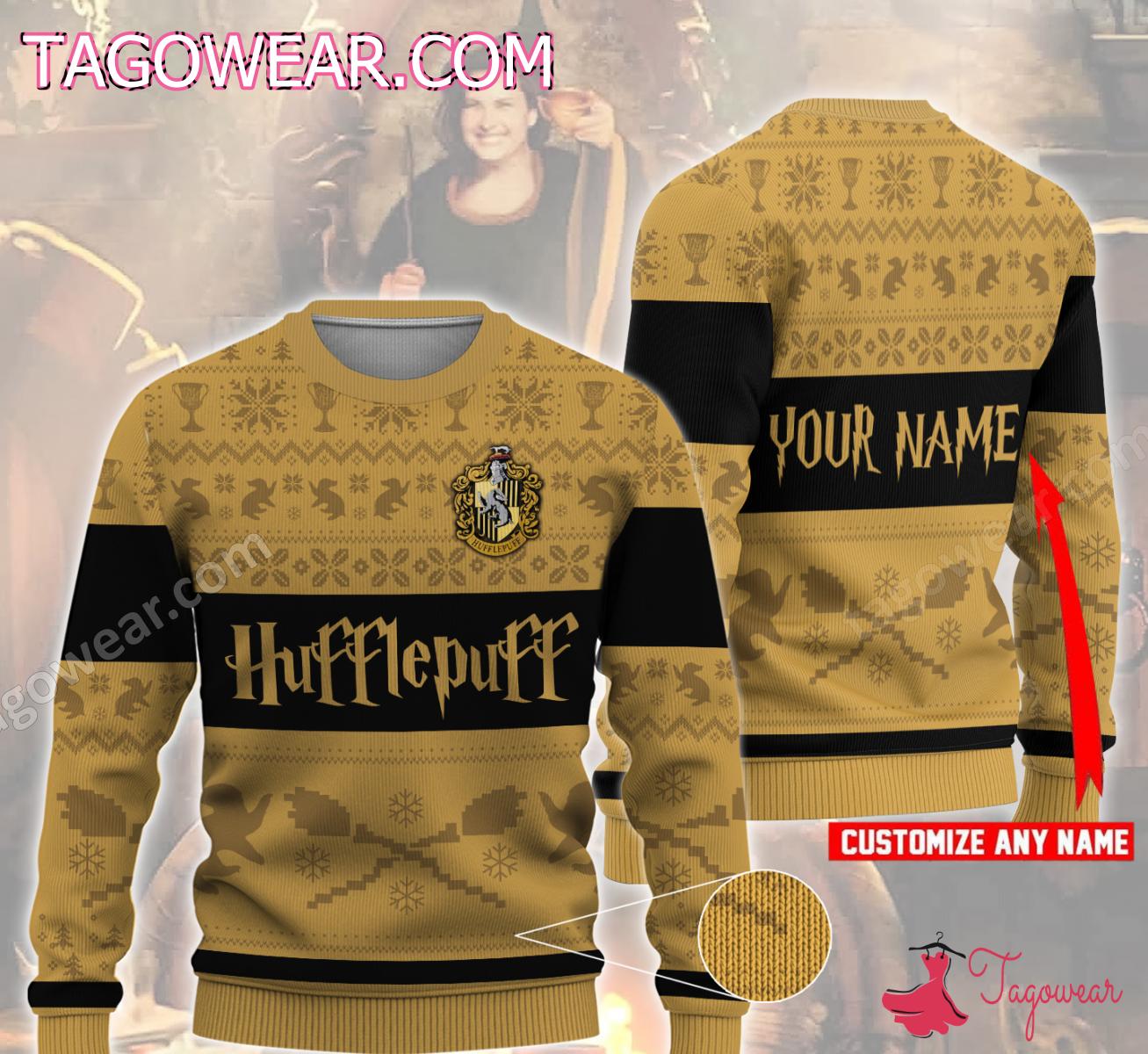 Hufflepuff Harry Potter Personalized Ugly Christmas Sweater