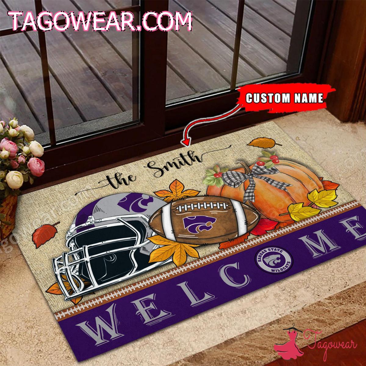 Kansas State Wildcats Fall Welcome Custom Doormat
