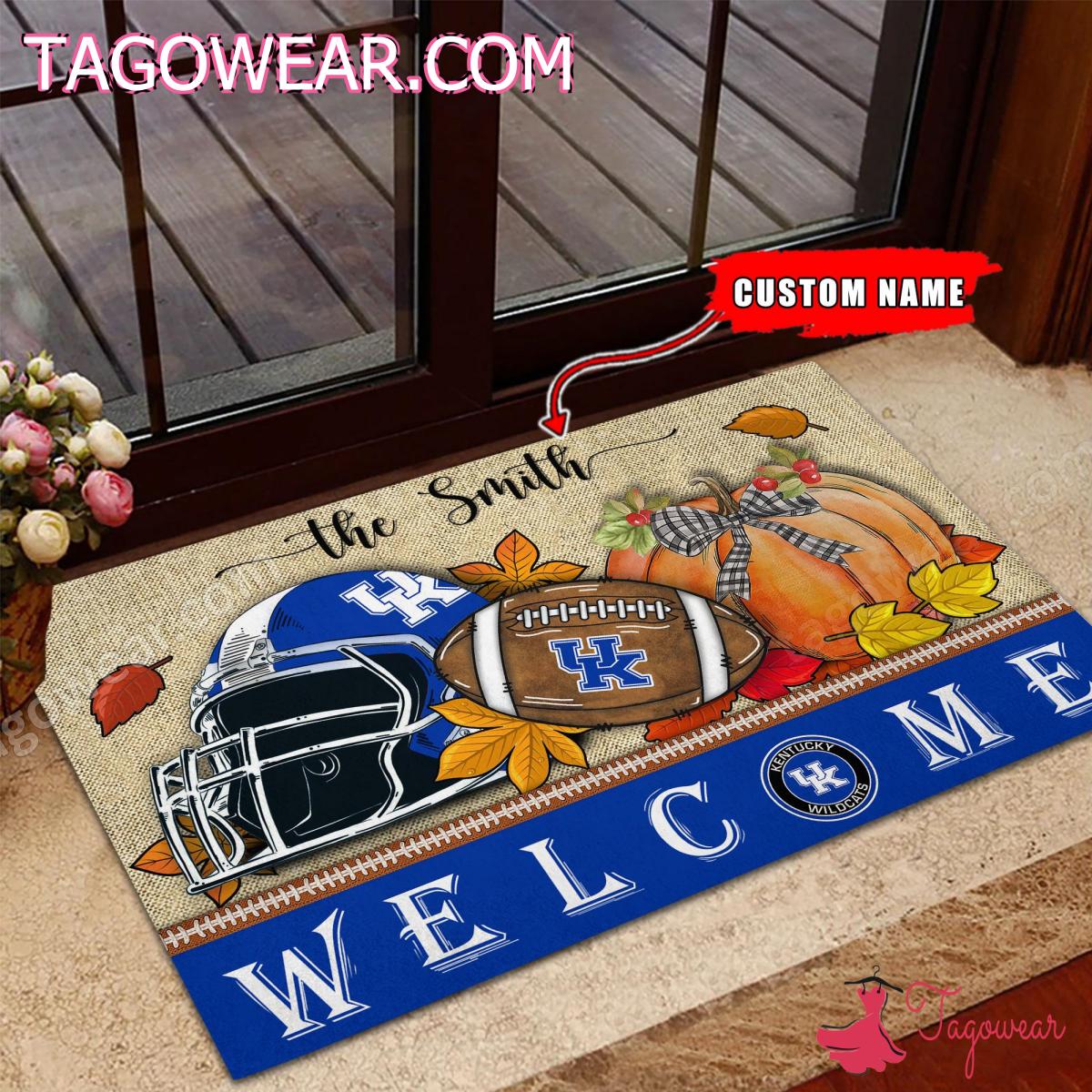 Kentucky Wildcats Fall Welcome Personalized Doormat