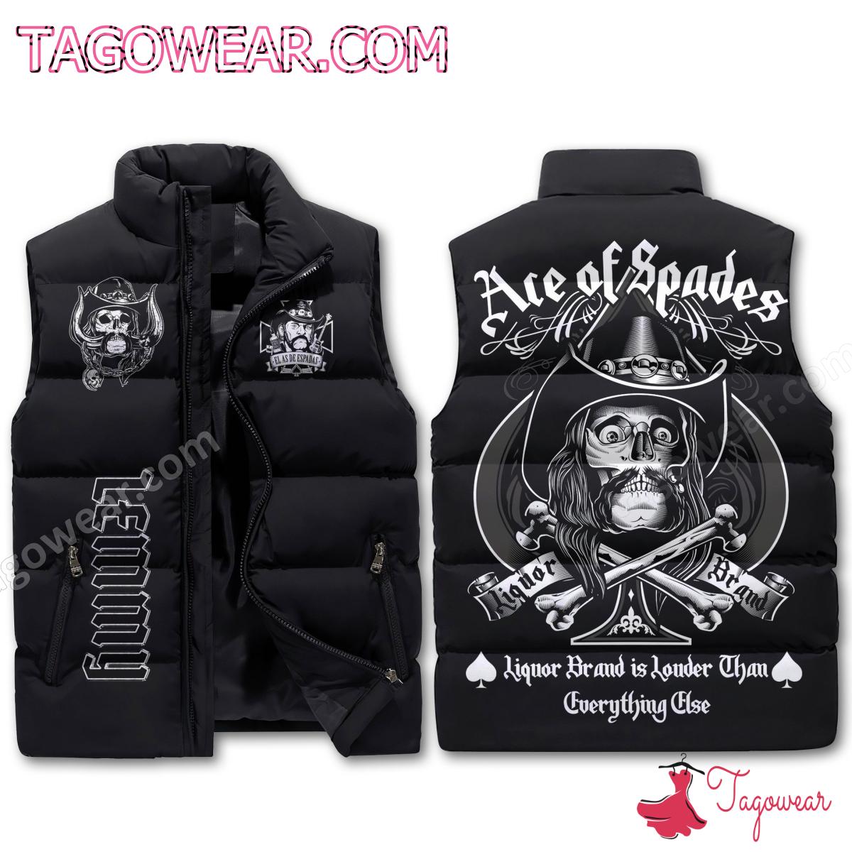 Lemmy Ace Of Spades Puffer Sleeveless Jacket