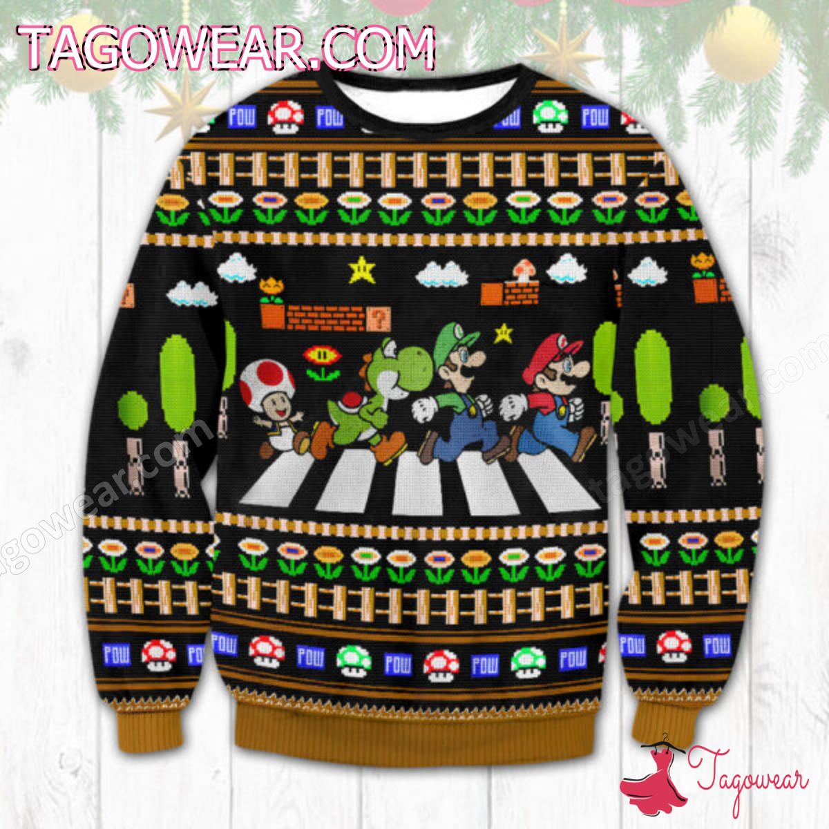 Mario On The Road Ugly Christmas Sweater