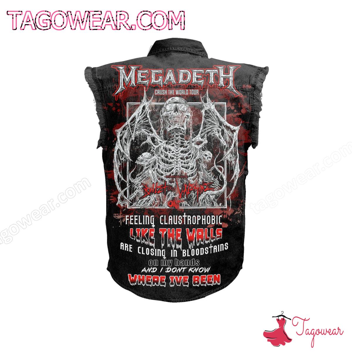 Megadeth Crush The World Tour Denim Vest b