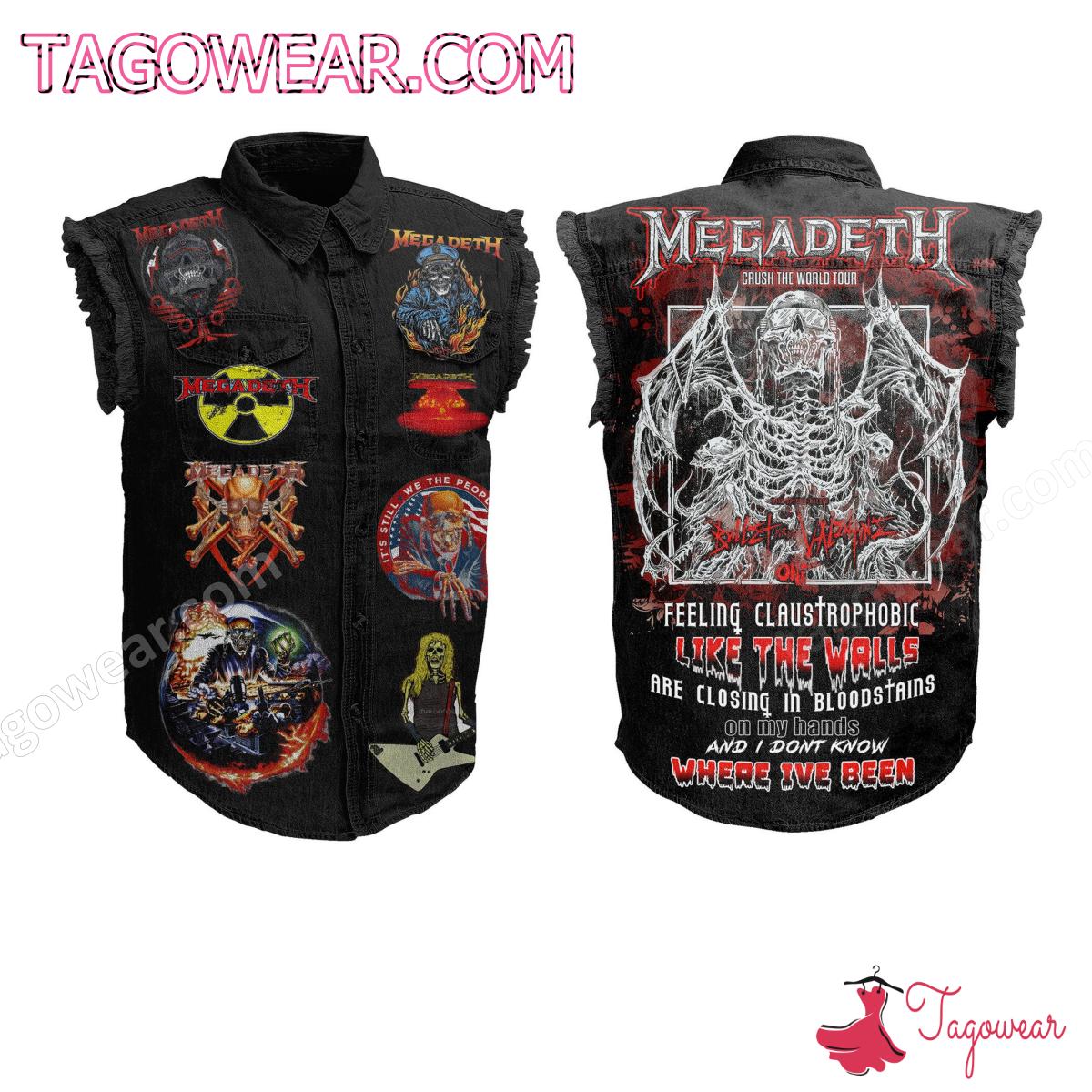 Megadeth Crush The World Tour Denim Vest
