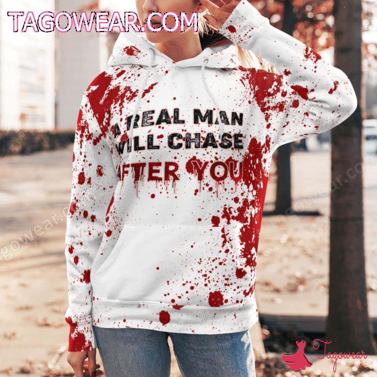 Michael Myers A Real Man Will Chase After You Halloween Blood Stain Hoodie a