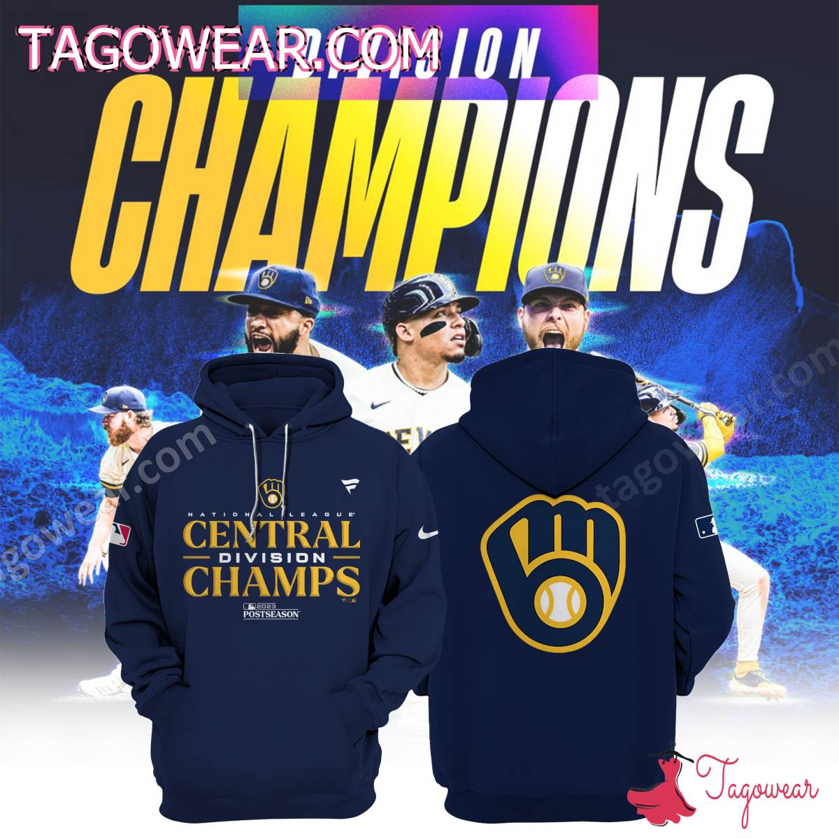 Milwaukee Brewers National League Central Division Champs 2023 Postseason T-shirt, Hoodie