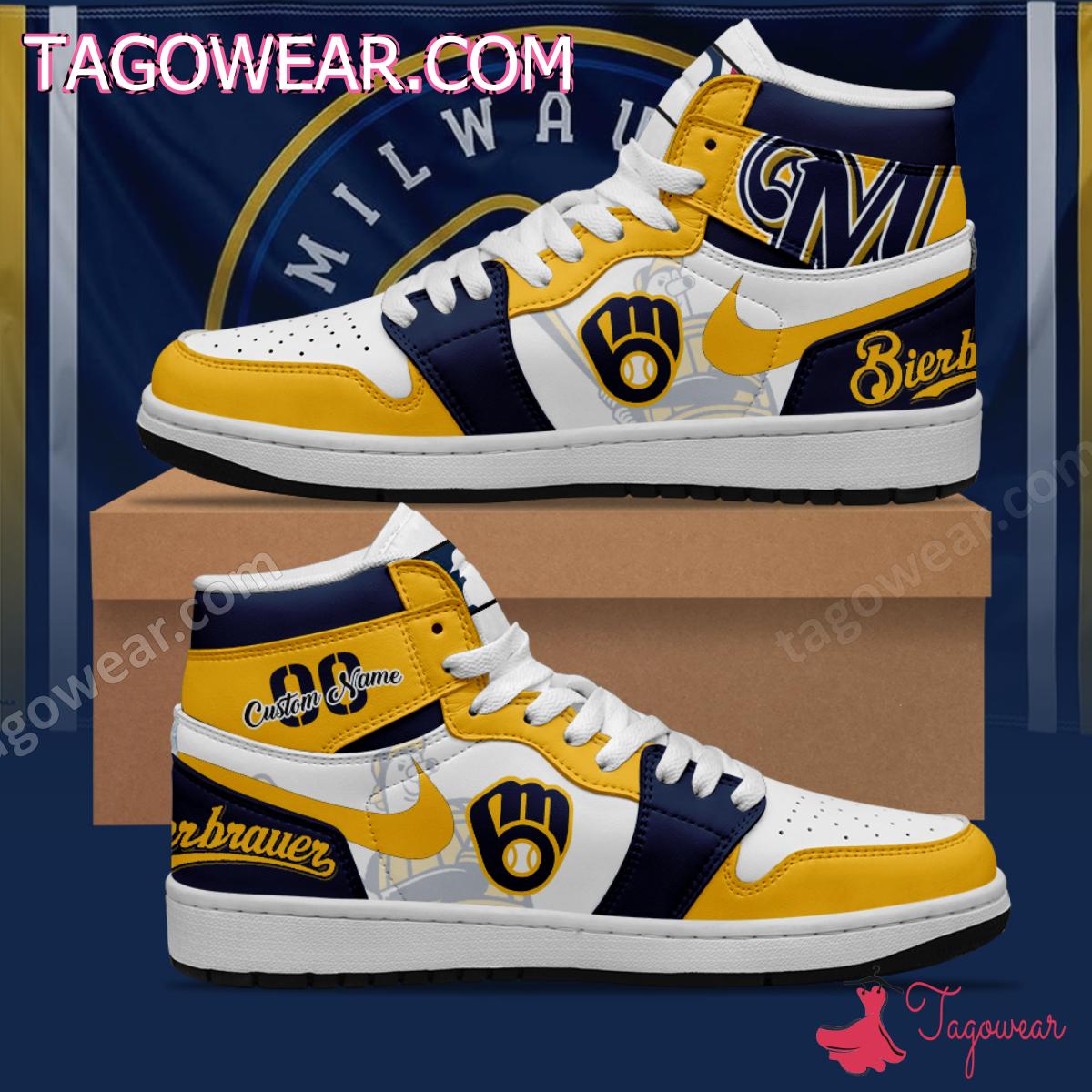 Mlb Milwaukee Brewers Personalized Air Jordan High Top Shoes