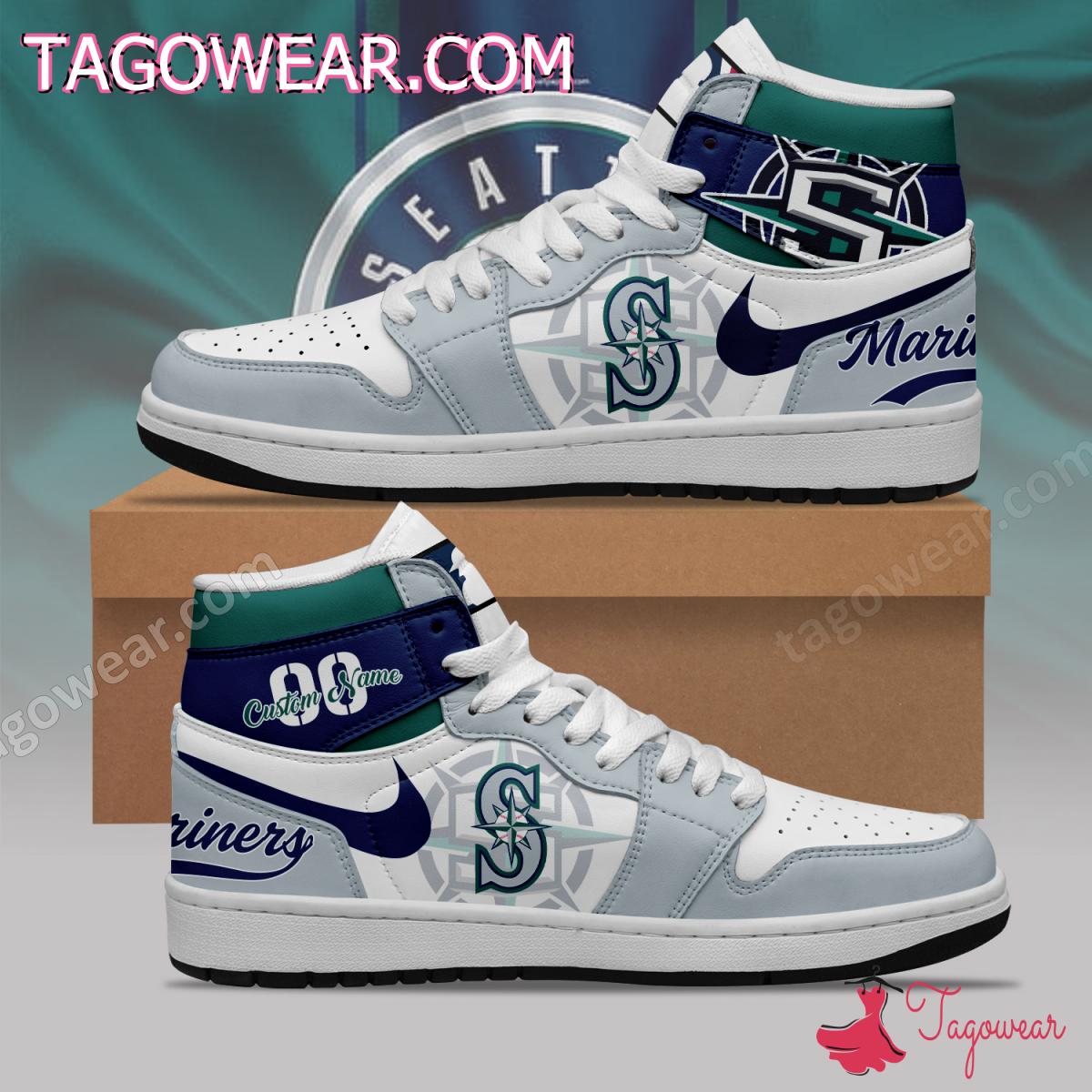 Mlb Seattle Mariners Personalized Air Jordan High Top Shoes