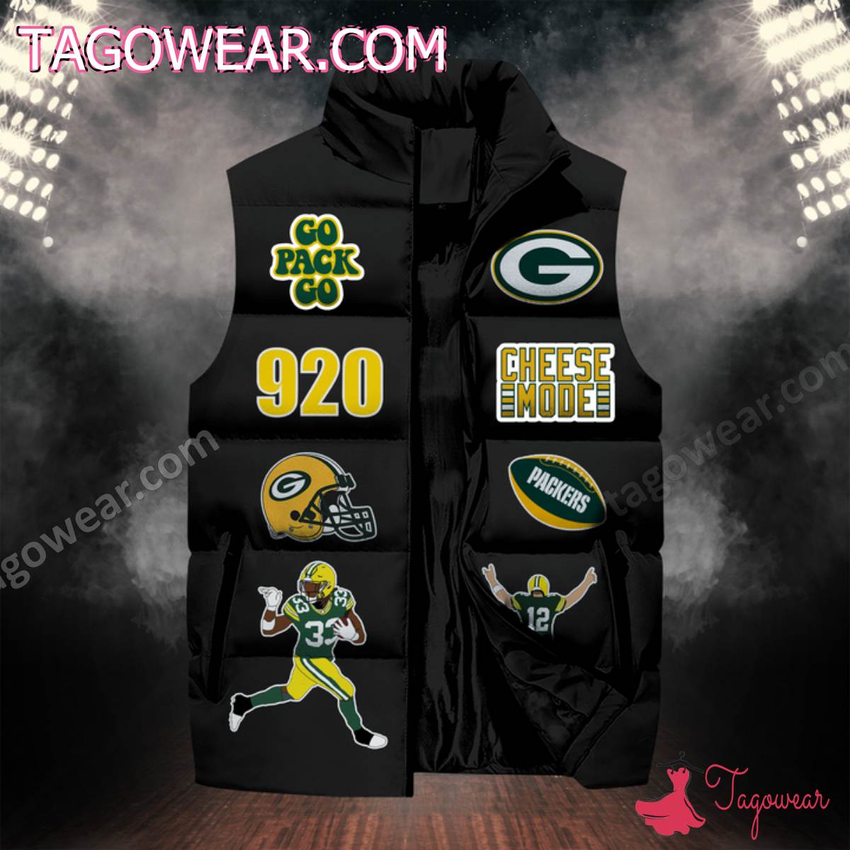 NFL Green Bay Packers Skull For Life In Order To Win The Game Puffer Sleeveless Jacket a