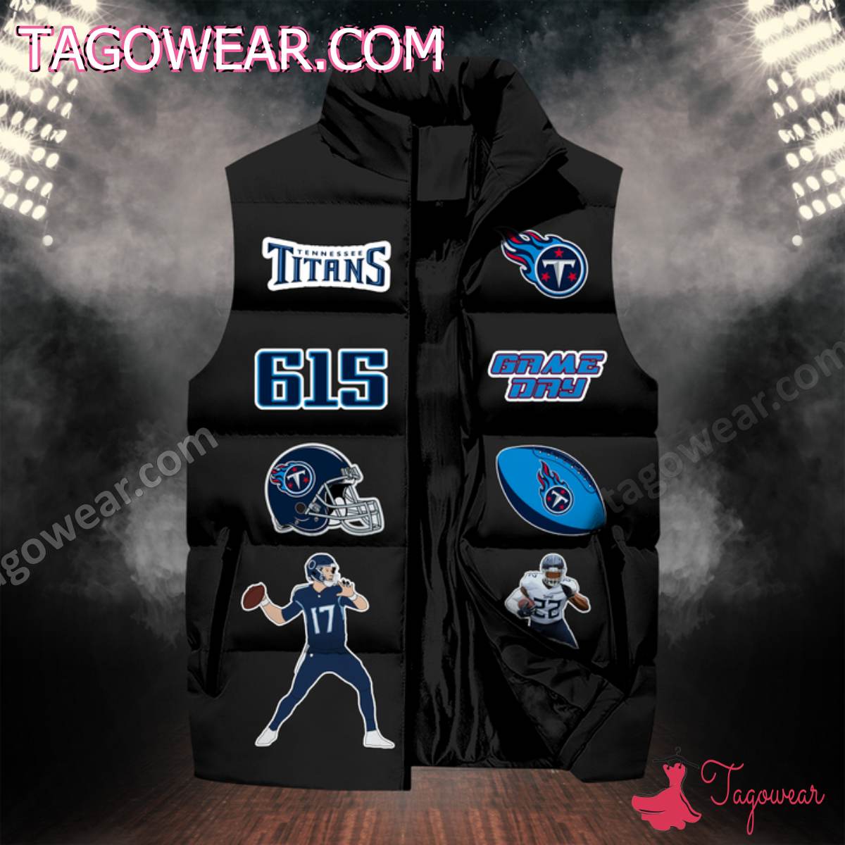 NFL Tennessee Titans Skull For Life In Order To Win The Game Puffer Sleeveless Jacket a