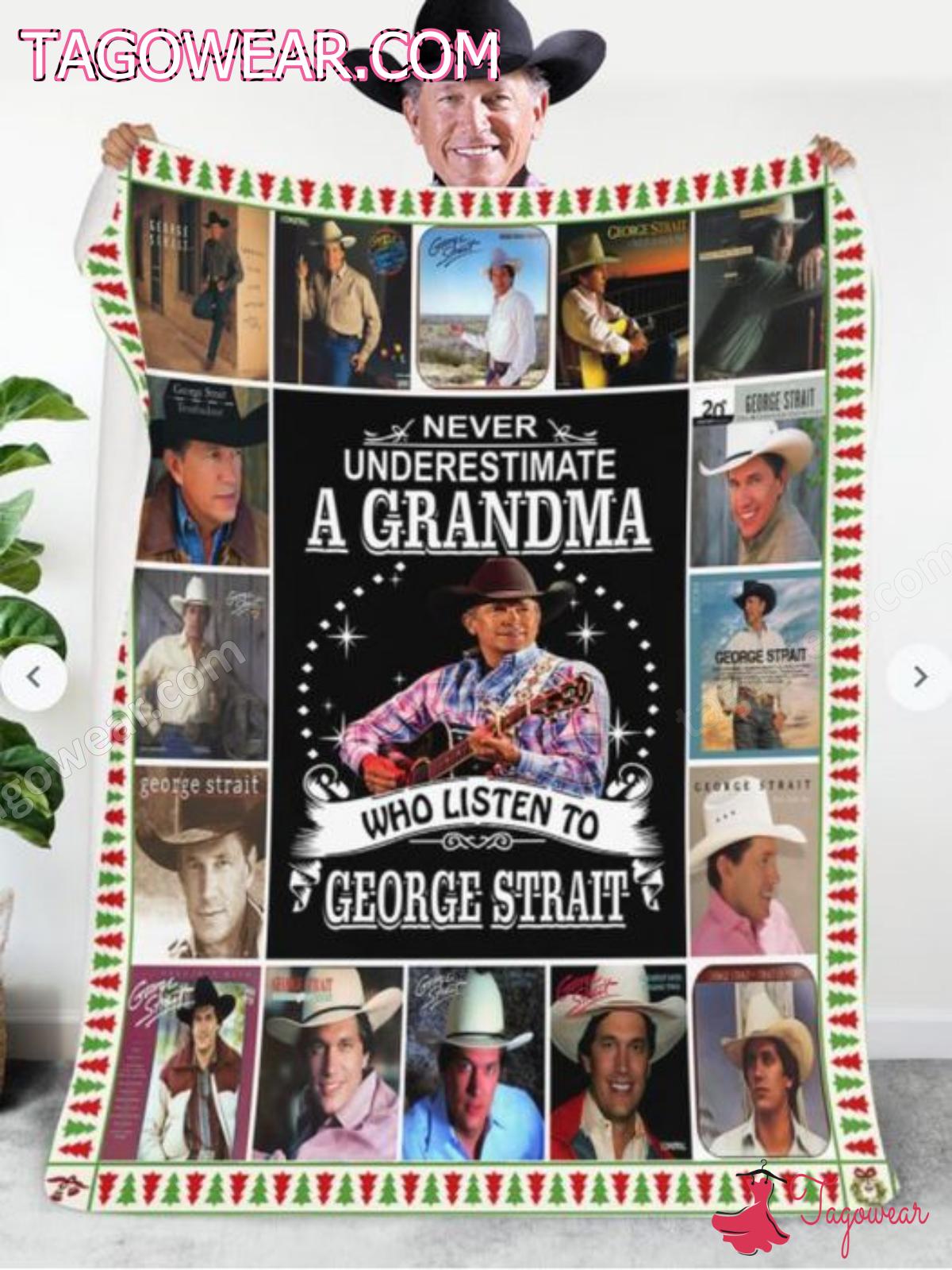 Never Underestimate A Grandma Who Listen To George Strait Blanket