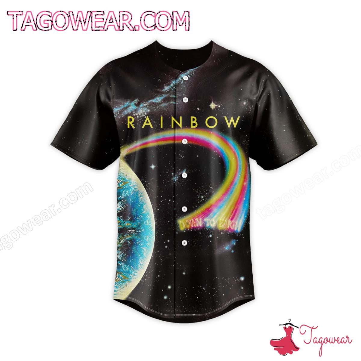 Rainbow Down To Earth Album Cover Baseball Jersey a
