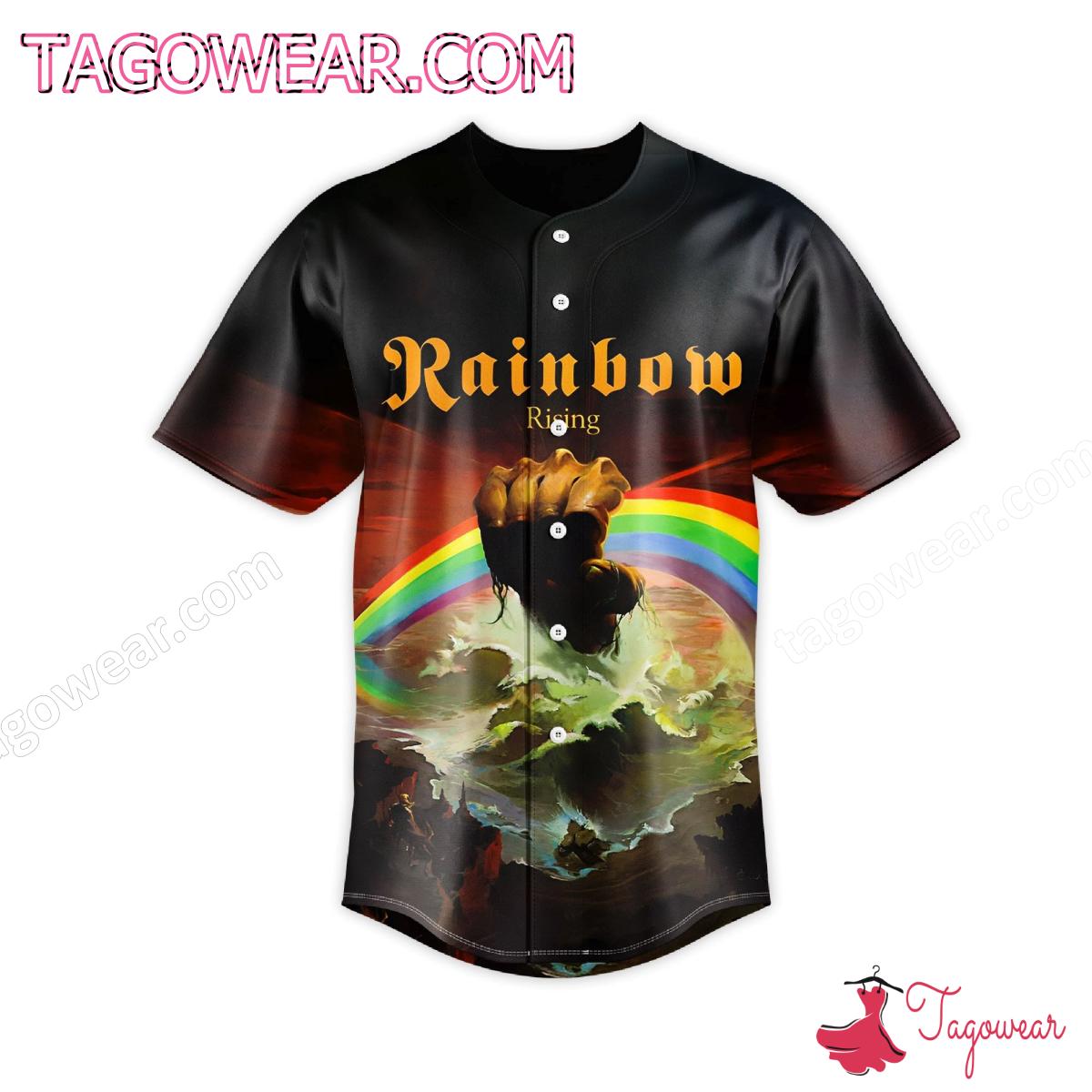 Rainbow Rising Album Cover Baseball Jersey a