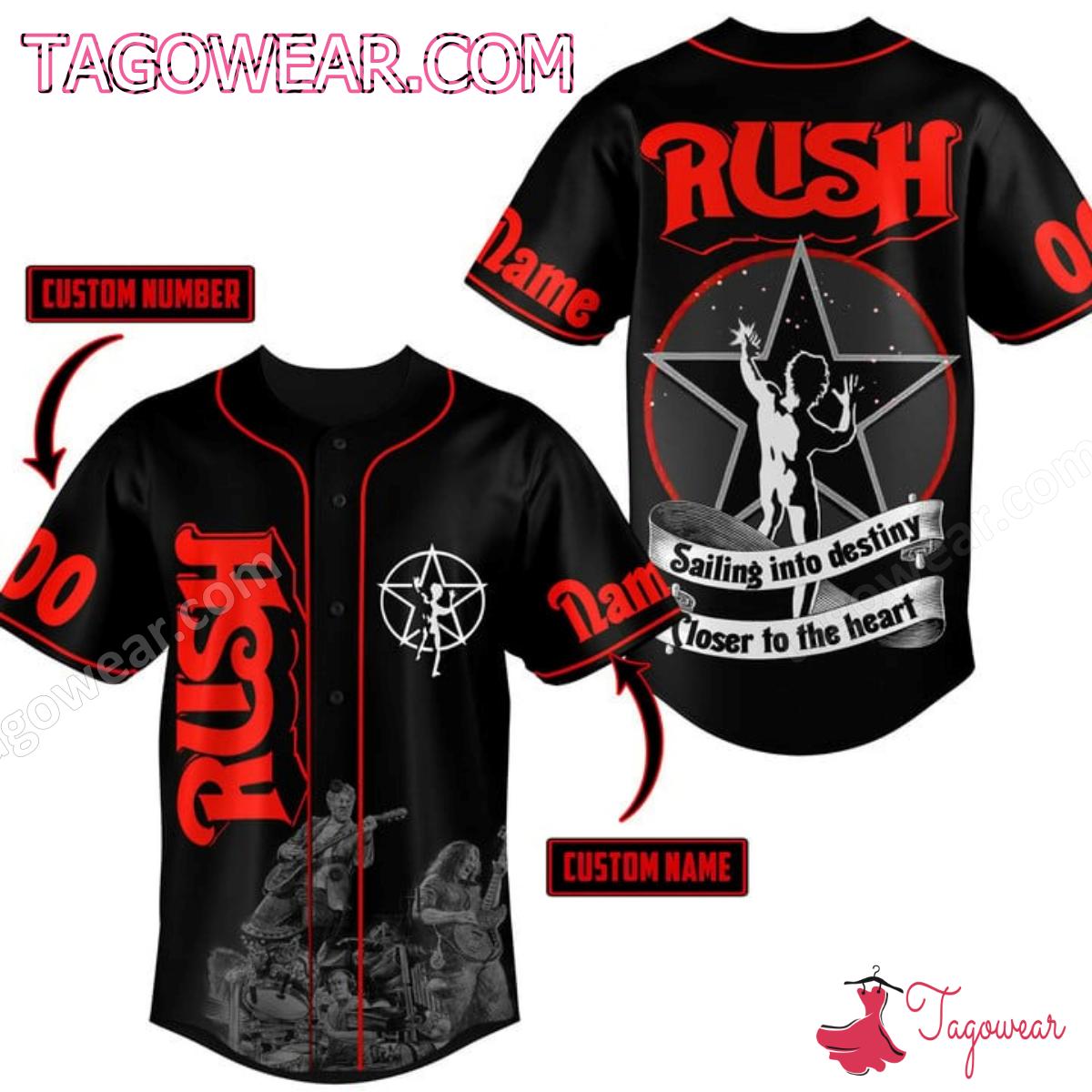 Rush Sailing Into Destiny Closer To The Heart Personalized Baseball Jersey