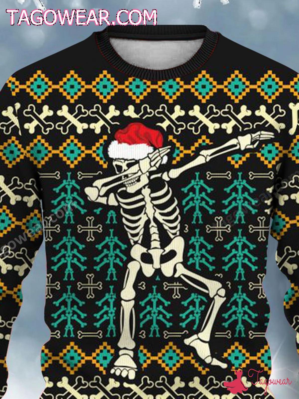 Skull Dabbing Ugly Christmas Sweater a