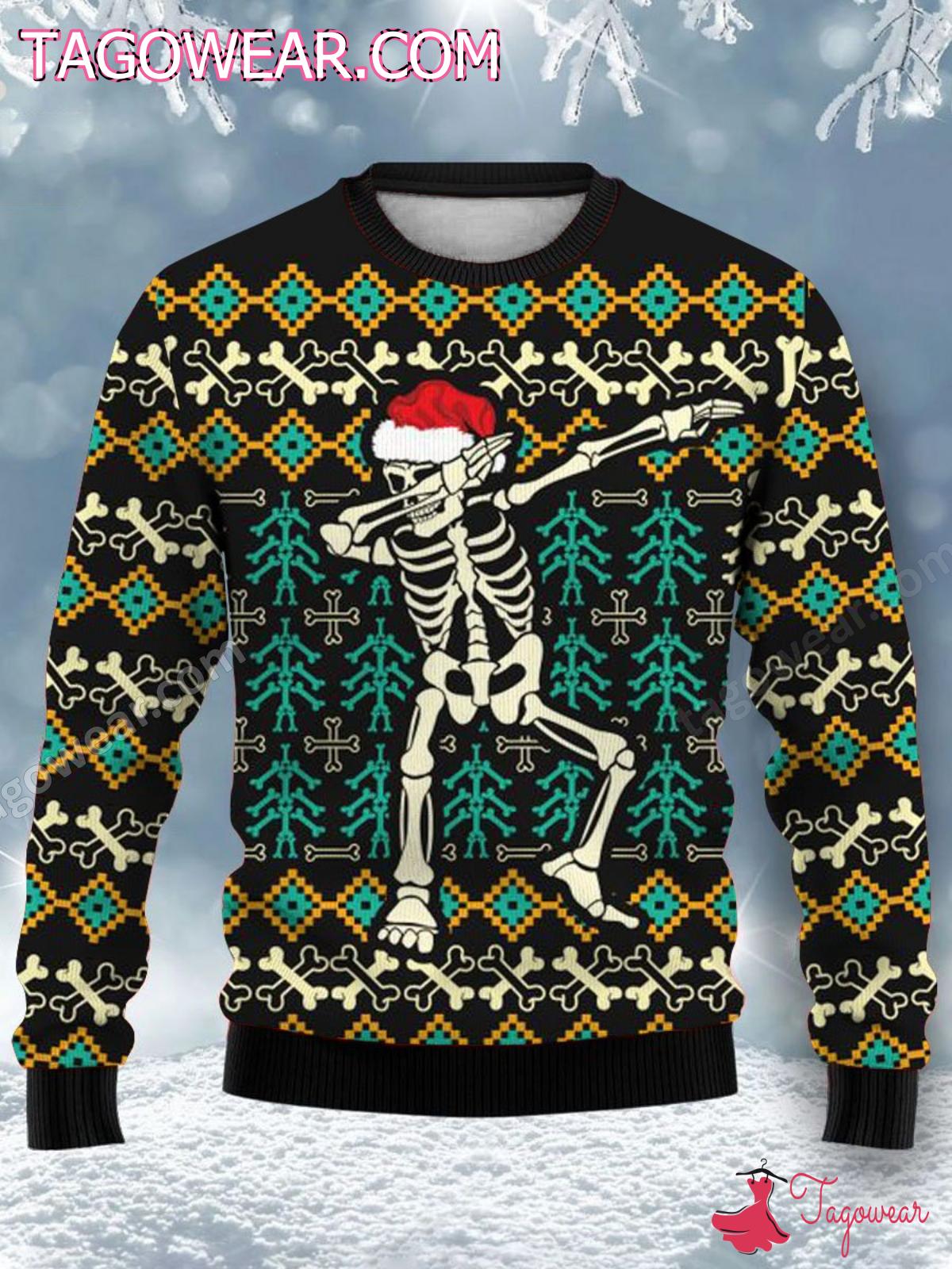 Skull Dabbing Ugly Christmas Sweater