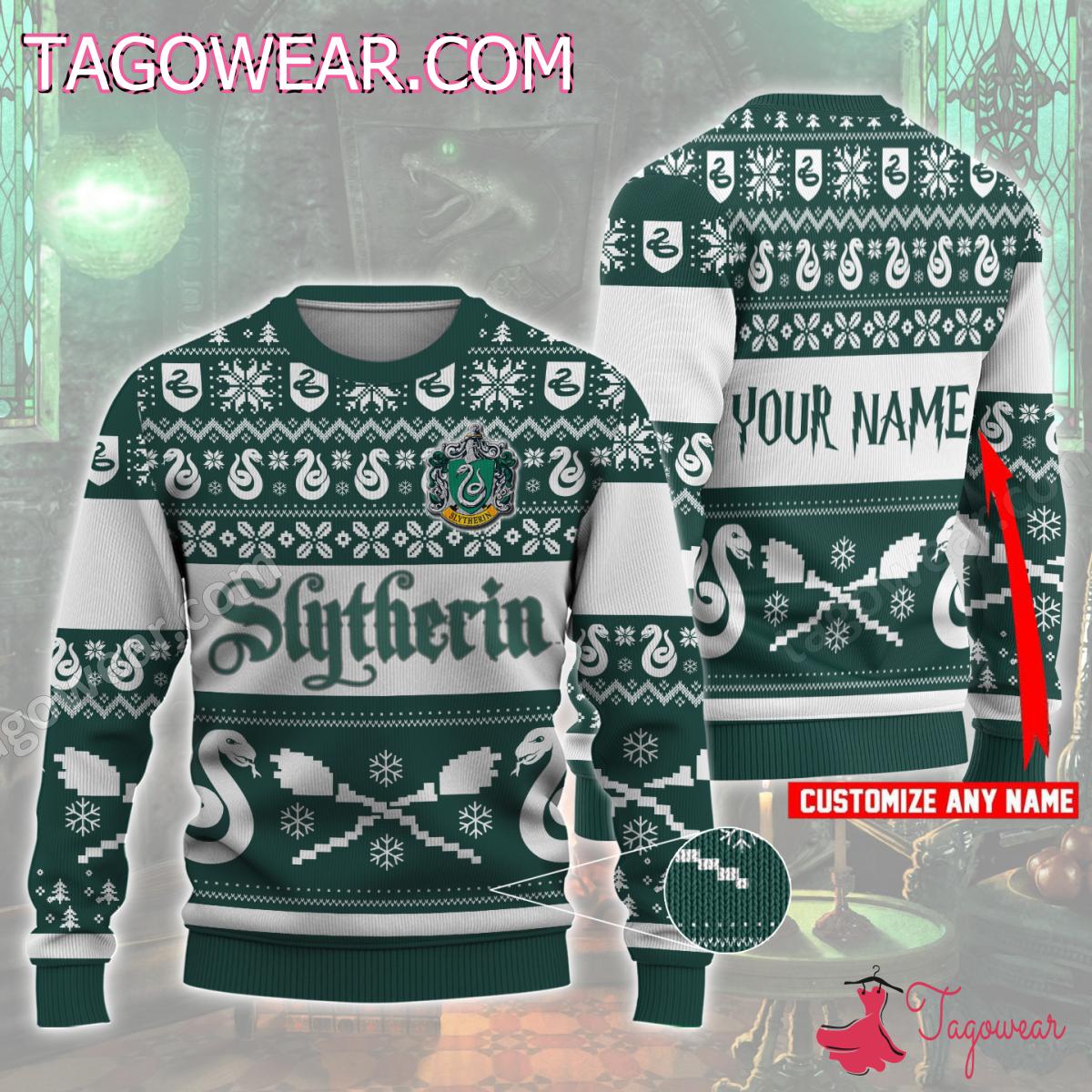 Slytherin Harry Potter Personalized Ugly Christmas Sweater