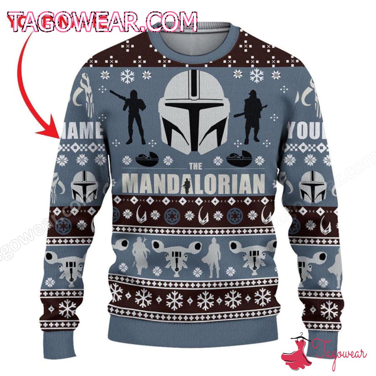 Star Wars The Mandalorian Personalized Ugly Christmas Sweater
