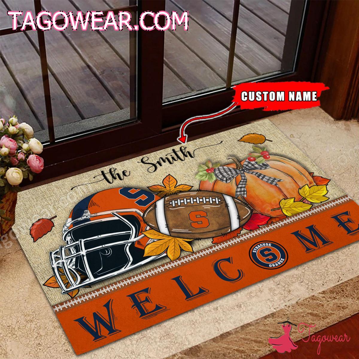 Syracuse Orange Fall Welcome Personalized Doormat