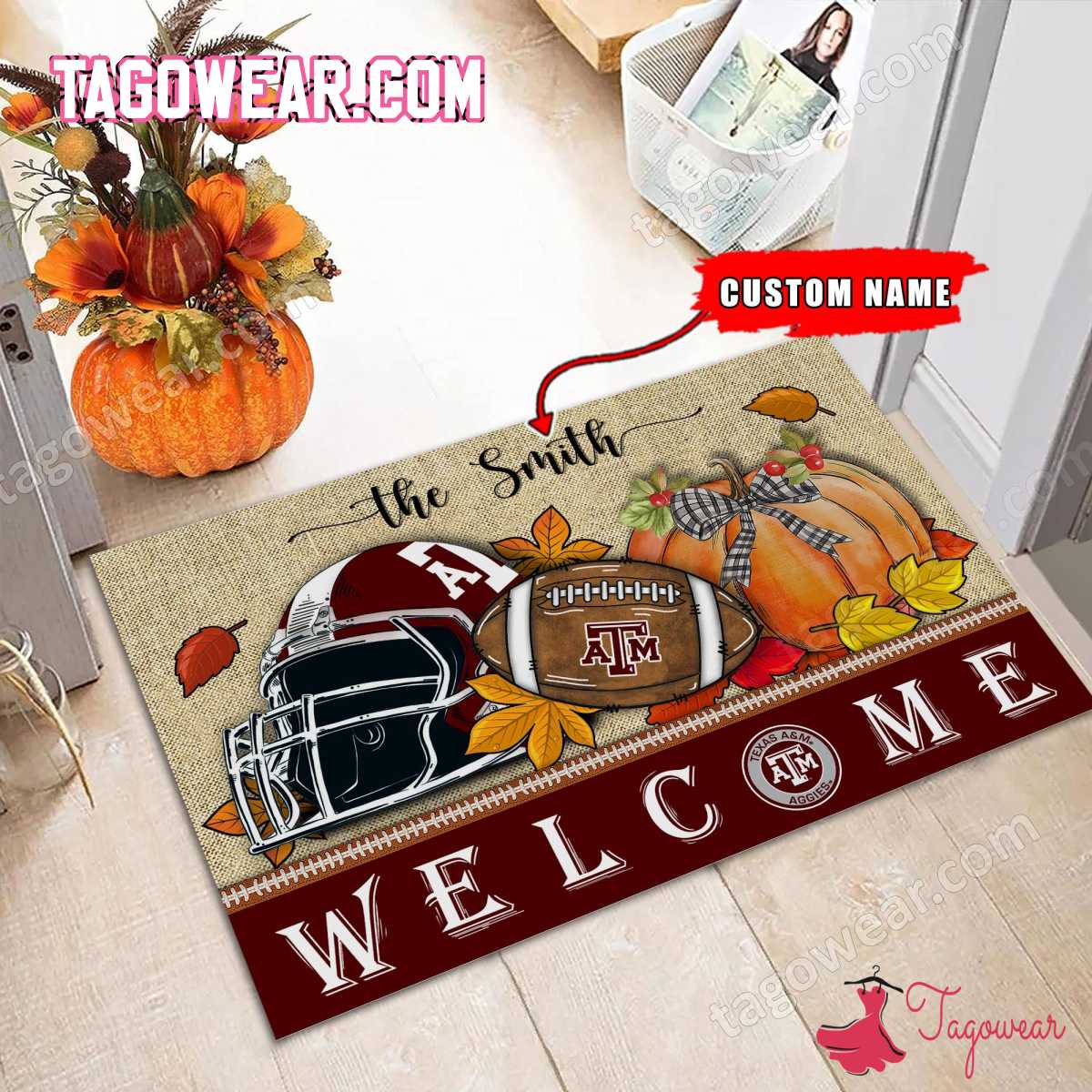Texas A&M Aggies Fall Welcome Doormat a