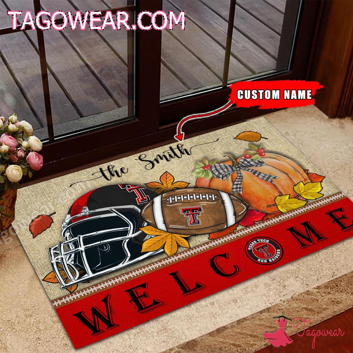 Texas Tech Red Raiders Fall Welcome Personalized Doormat