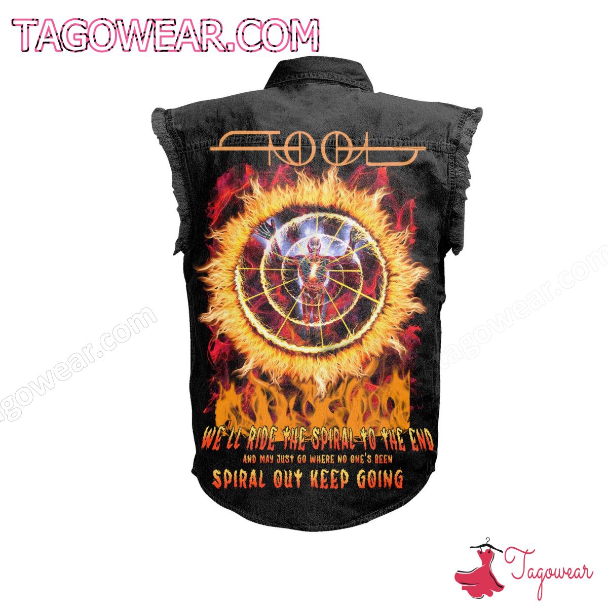 Tool We'll Ride The Spiral To The End Denim Vest b