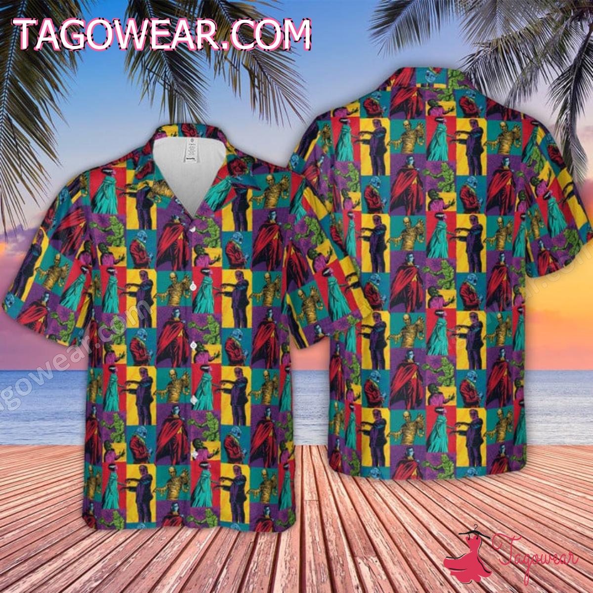 Universal Classic Monsters In Color Hawaiian Shirt