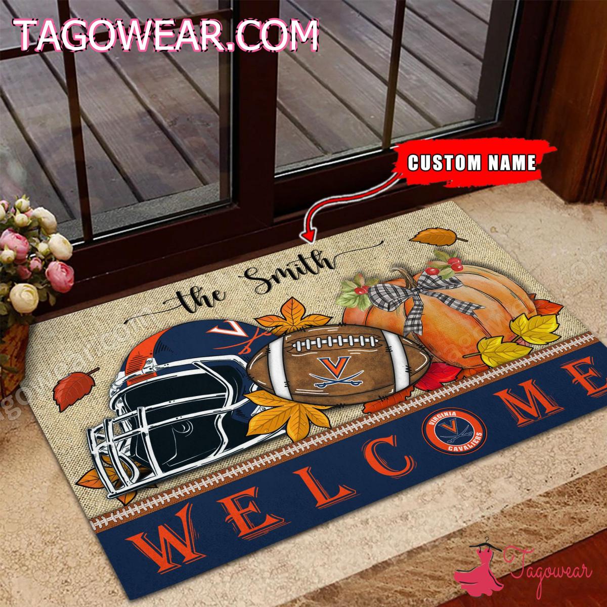Virginia Cavaliers Fall Welcome Custom Doormat