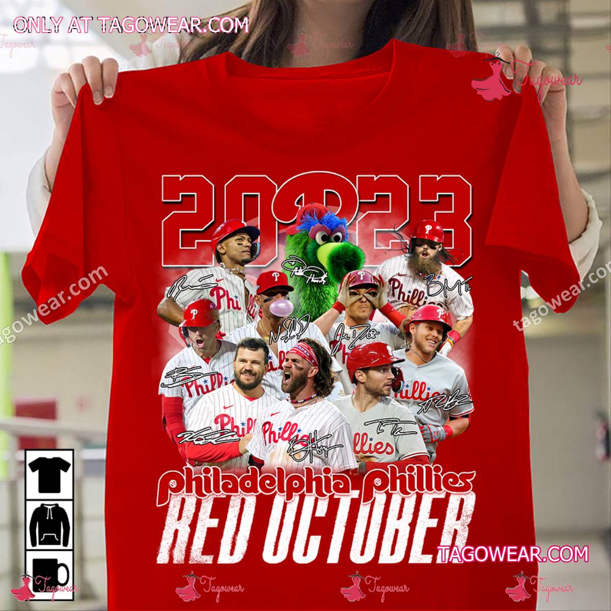 2023 Philadelphia Phillies Red October Signatures Shirt