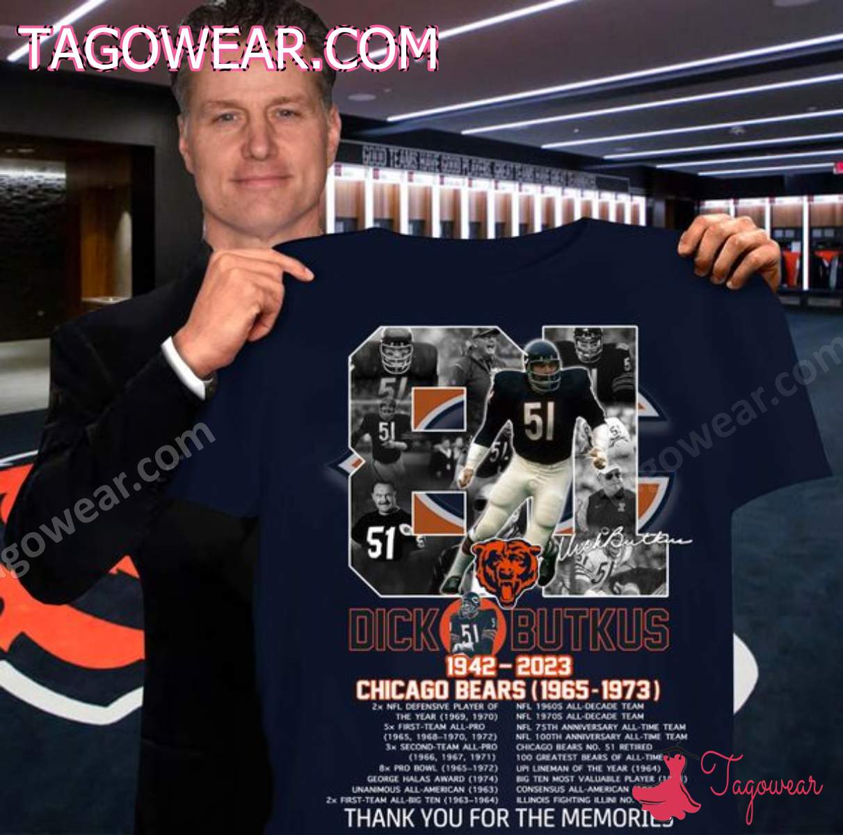 81 Years Dick Butkus 1942-2023 Chicago Bears 1965-1973 Thank You For The Memories Shirt
