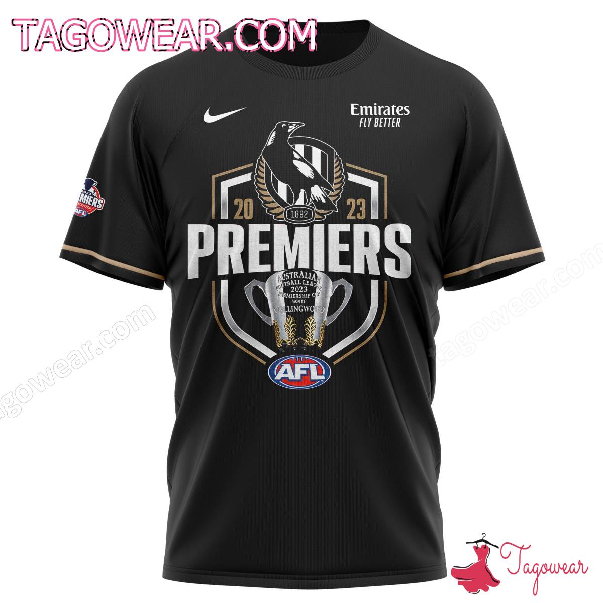 Afl 2023 Premiers Collingwood 90 Brisbane Lions 86 Shirt a