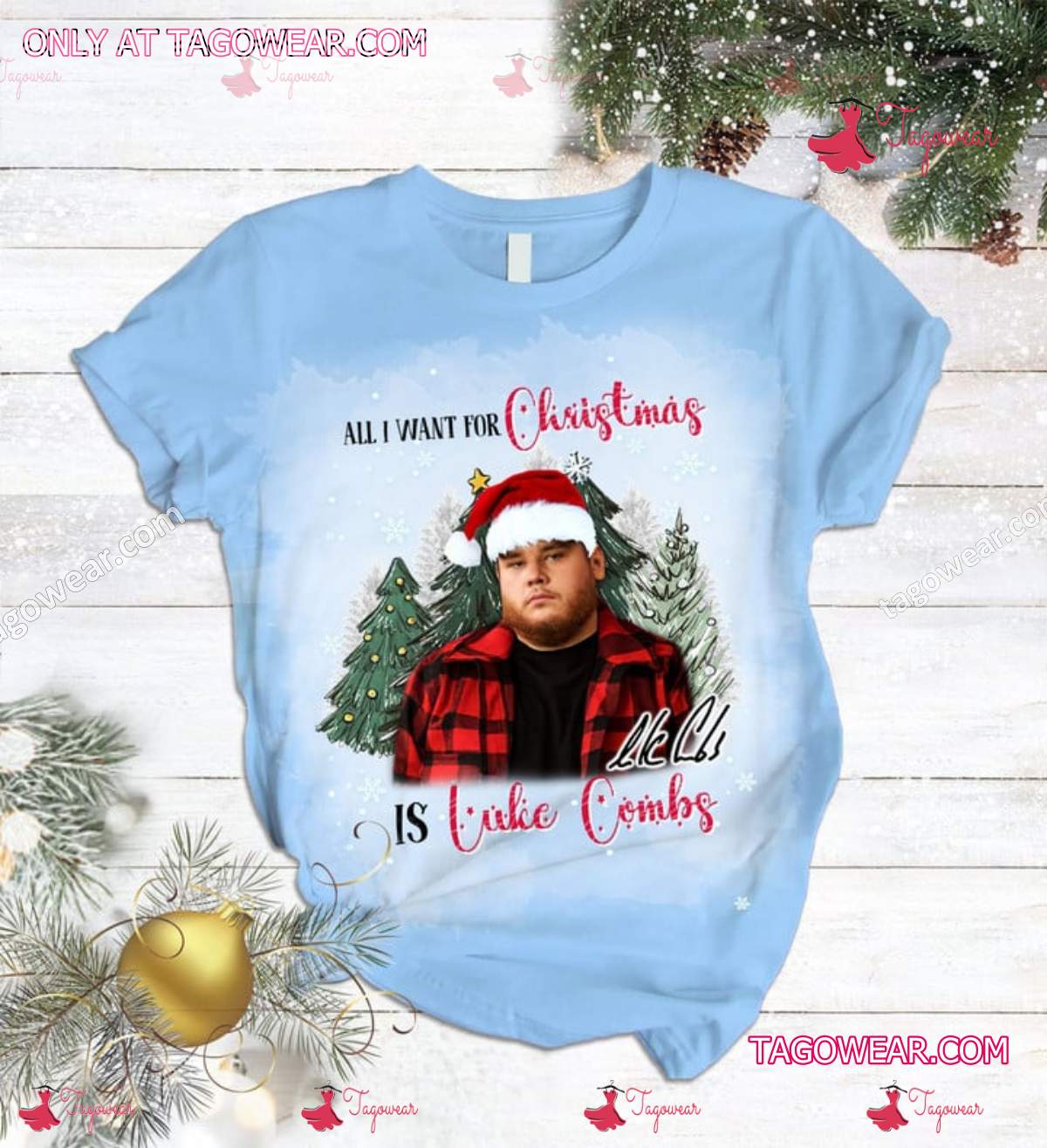 All I Want For Christmas Is Luke Combs Pajamas Set a