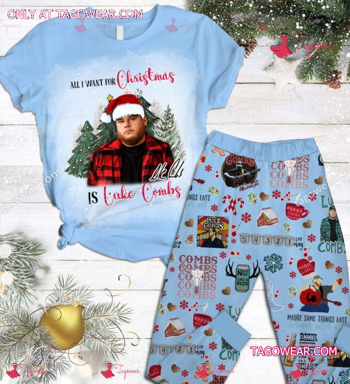 All I Want For Christmas Is Luke Combs Pajamas Set