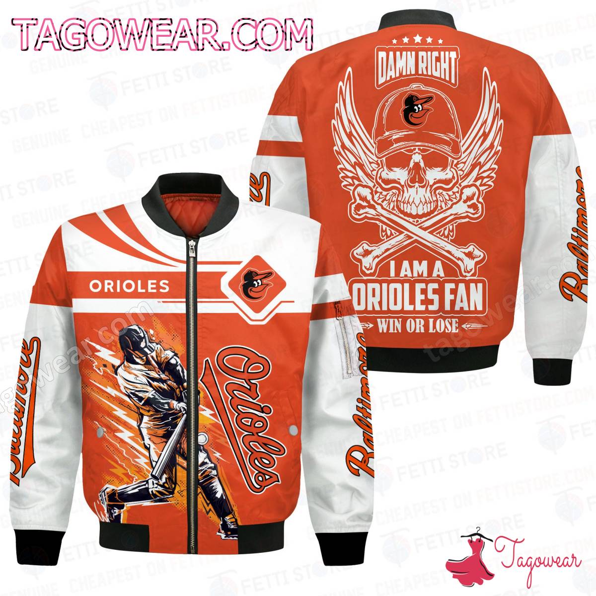 Baltimore Orioles I Am A Fan Win Or Lose Bomber Jacket