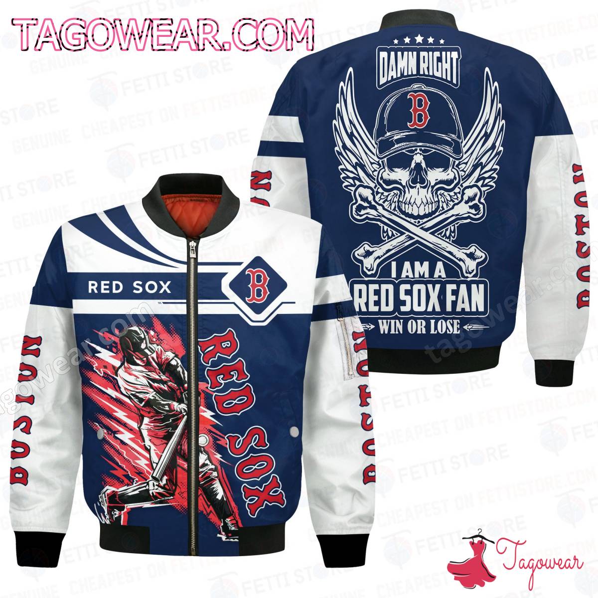 Boston Red Sox I Am A Fan Win Or Lose Bomber Jacket