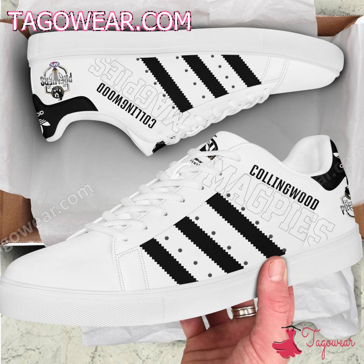 Collingwood Magpies 2023 Premiers Stan Smith Shoes a