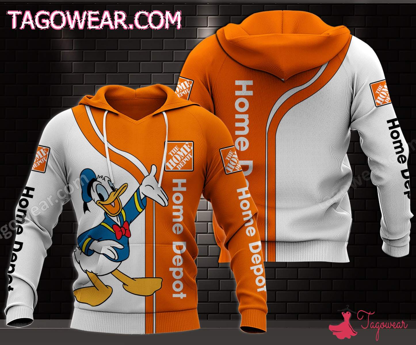 Donald Duck With Home Depot T-shirt, Hoodie