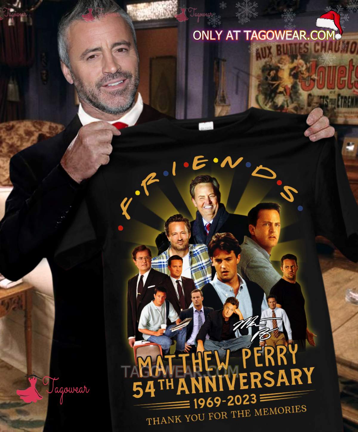 Friends Matthew Perry 54th Anniversary 1969-2023 Thank You For The Memories Shirt