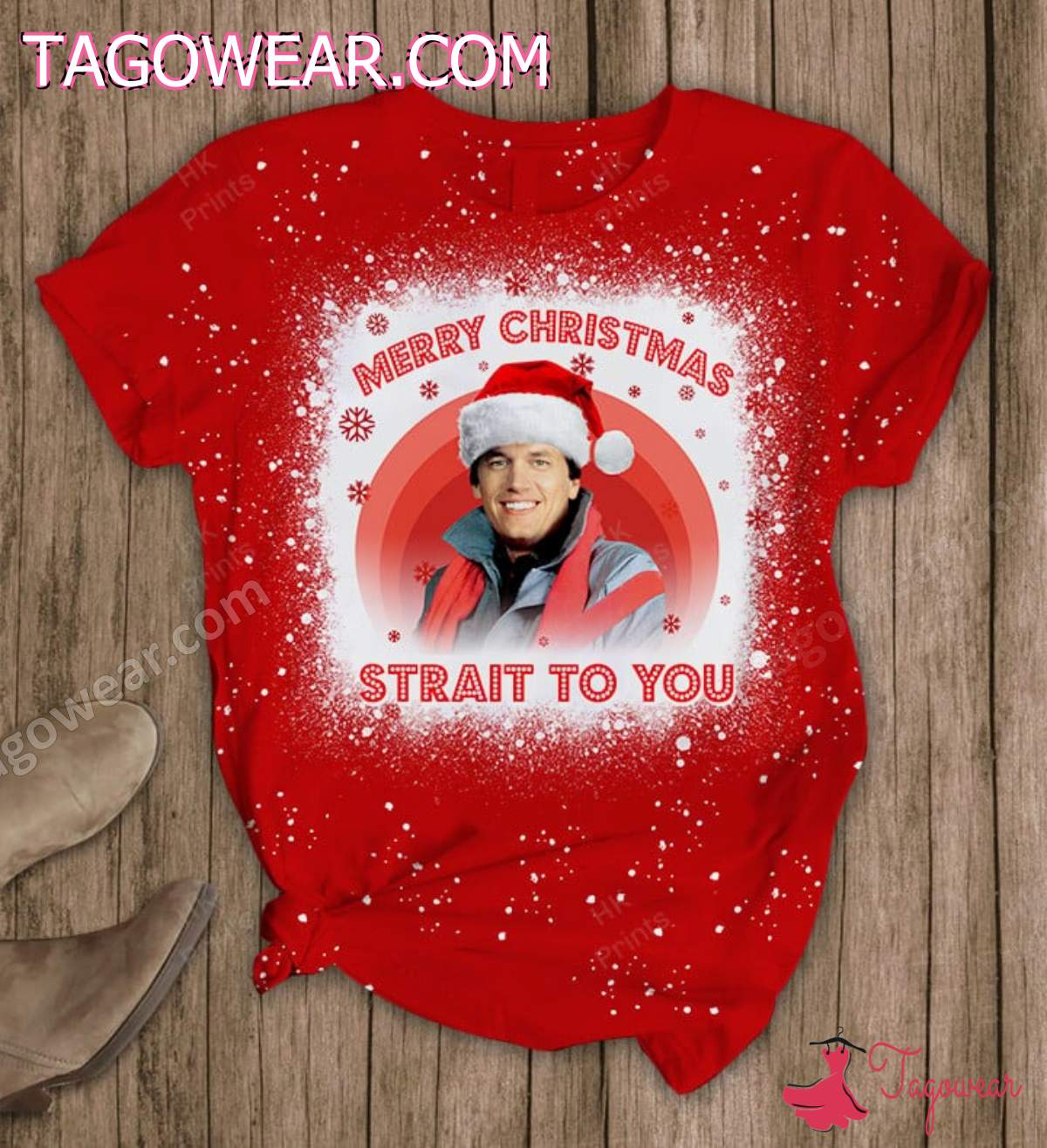 George Strait Merry Christmas Strait To You Pajamas Set a
