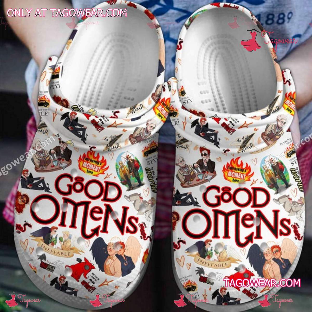 Good Omens Tv Series Pattern Crocs