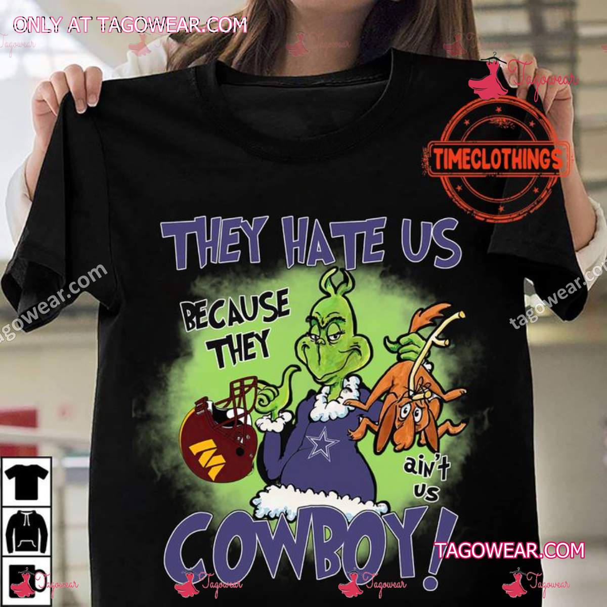 Grinch They Hate Us Because They Ain't Us Dallas Cowboys Shirt
